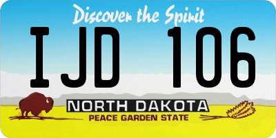 ND license plate IJD106