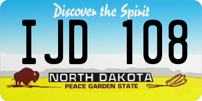 ND license plate IJD108
