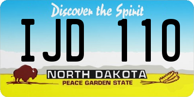 ND license plate IJD110