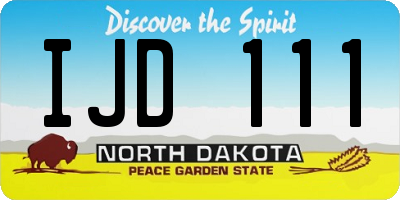 ND license plate IJD111