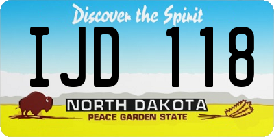 ND license plate IJD118