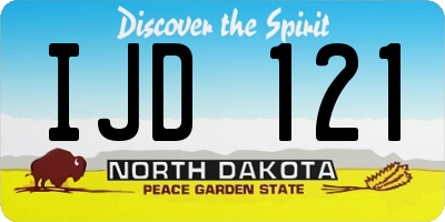 ND license plate IJD121