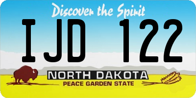 ND license plate IJD122