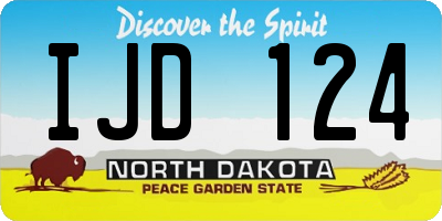ND license plate IJD124
