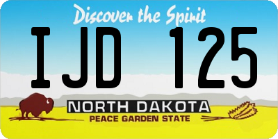 ND license plate IJD125