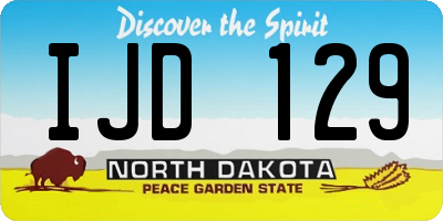 ND license plate IJD129