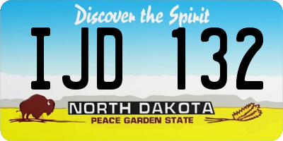 ND license plate IJD132