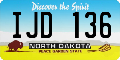 ND license plate IJD136