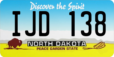 ND license plate IJD138