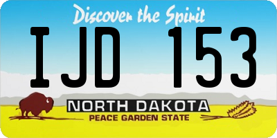 ND license plate IJD153