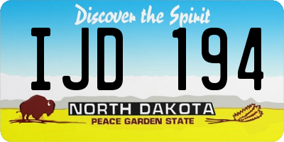 ND license plate IJD194
