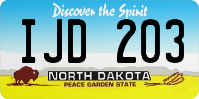 ND license plate IJD203