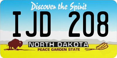 ND license plate IJD208