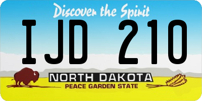ND license plate IJD210