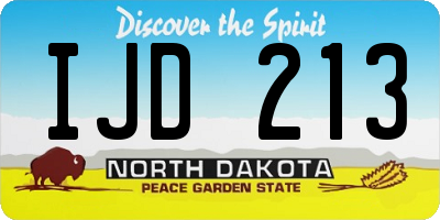 ND license plate IJD213