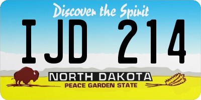 ND license plate IJD214
