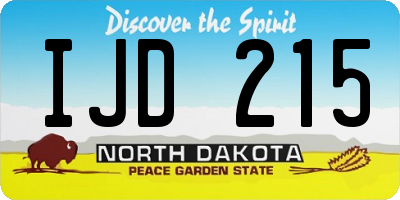 ND license plate IJD215