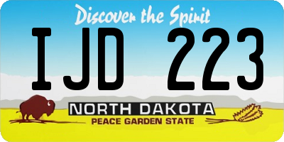 ND license plate IJD223