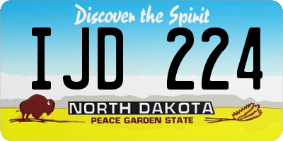 ND license plate IJD224