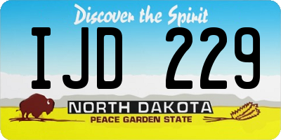 ND license plate IJD229