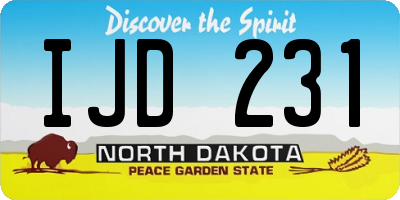 ND license plate IJD231