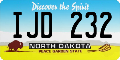 ND license plate IJD232