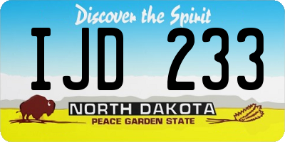 ND license plate IJD233
