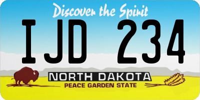 ND license plate IJD234