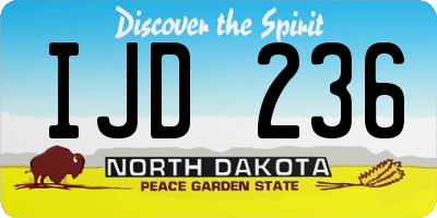 ND license plate IJD236