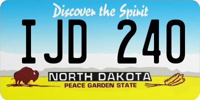 ND license plate IJD240
