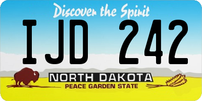 ND license plate IJD242