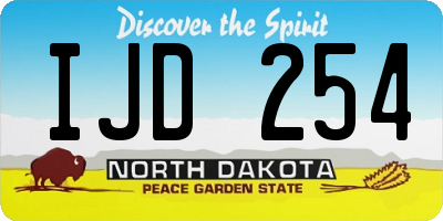 ND license plate IJD254