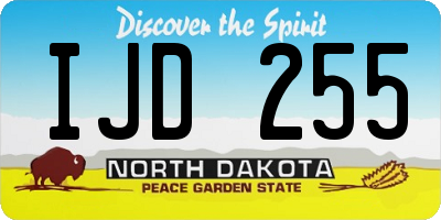 ND license plate IJD255