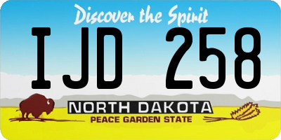 ND license plate IJD258