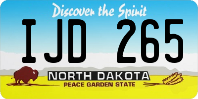 ND license plate IJD265