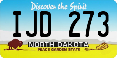 ND license plate IJD273