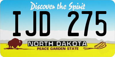 ND license plate IJD275