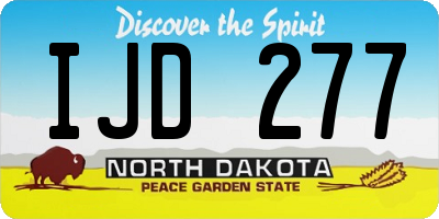ND license plate IJD277