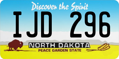 ND license plate IJD296
