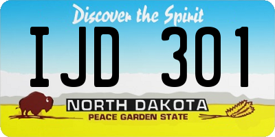 ND license plate IJD301