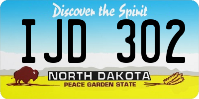 ND license plate IJD302