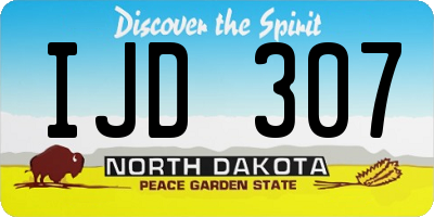 ND license plate IJD307