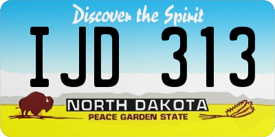 ND license plate IJD313