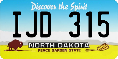 ND license plate IJD315