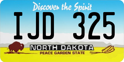 ND license plate IJD325
