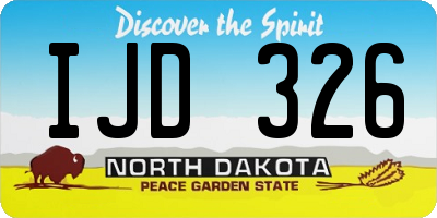ND license plate IJD326