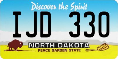 ND license plate IJD330