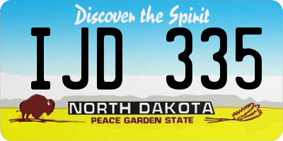 ND license plate IJD335