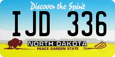 ND license plate IJD336