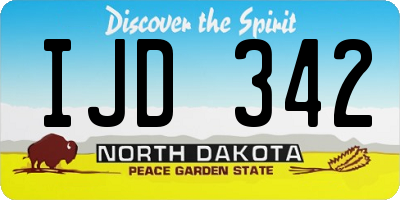 ND license plate IJD342